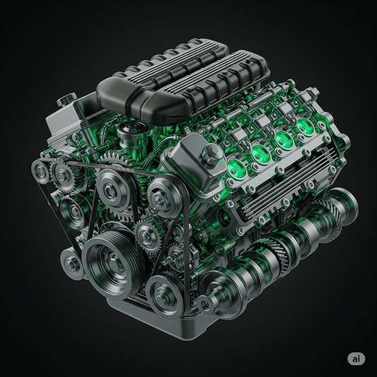 Close-up of an engine block illustrating the importance of choosing the right auto parts for vehicle performance and efficiency.