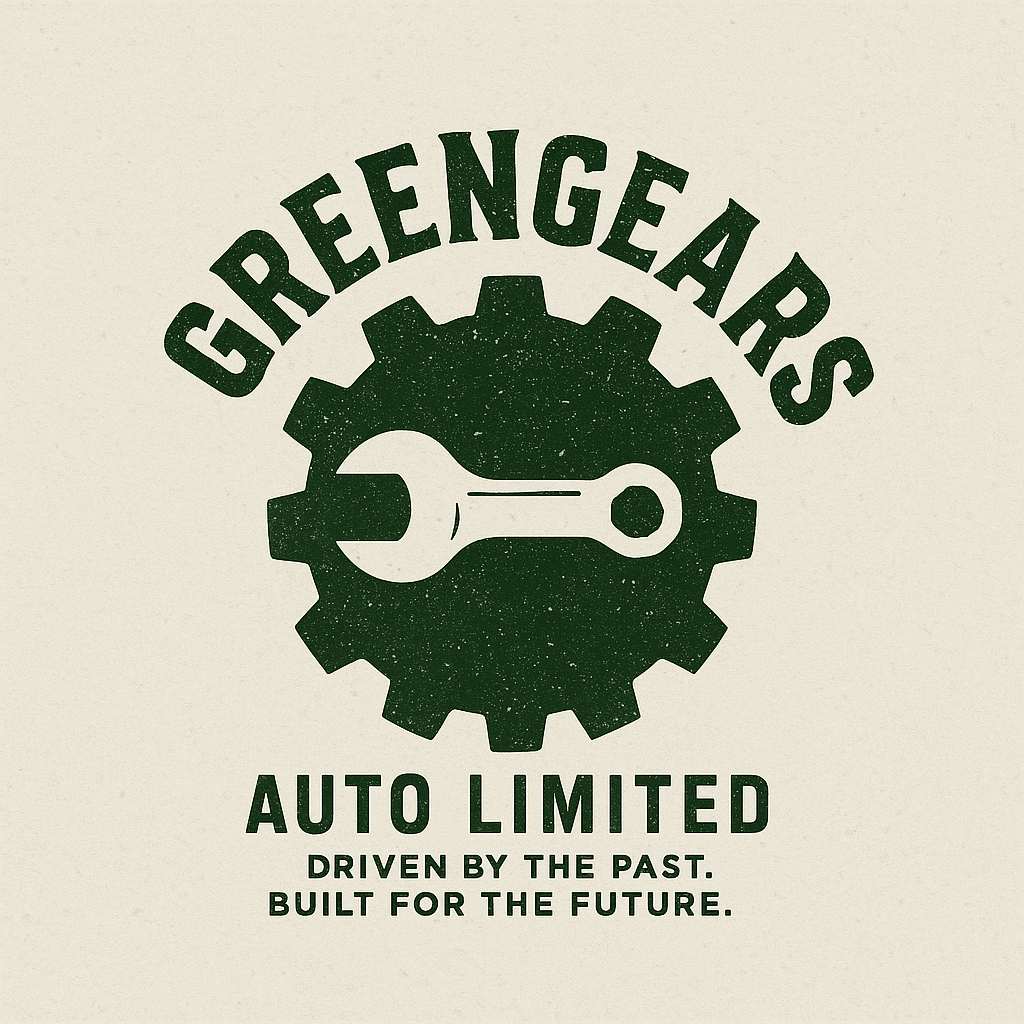 Greengears Auto Limited logo featuring a wrench and gear, related to used car parts