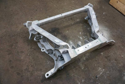2022 - 2023 Rivian R1T Rear Subframe Crossmember K Frame used OEM part on workshop floor
